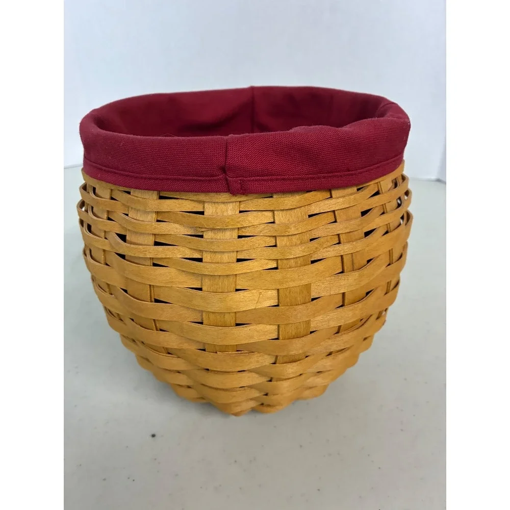 Longaberger‎ 2005 Family Signed Basket Cranberry Liner Berry Tie-On Handmade USA